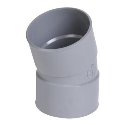 Coude pvc d'évacuation simple 20° FF D. 80mm CR22 Gris