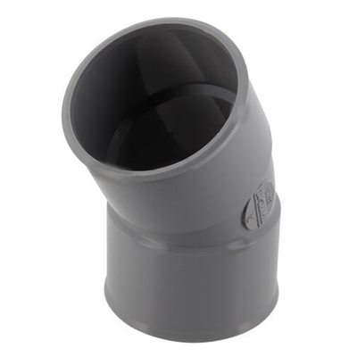 Coude pvc d'évacuation simple 30° FF D. 50mm CJ33 Gris