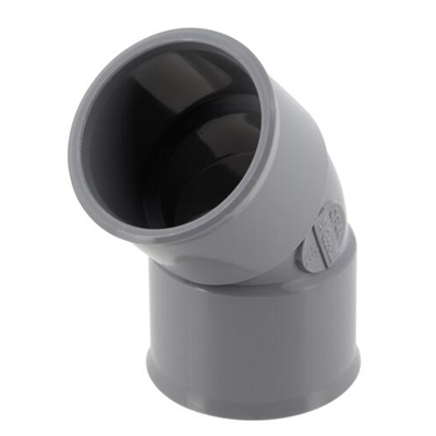 Coude pvc d'évacuation simple 45° FF D. 32mm CF44 Gris