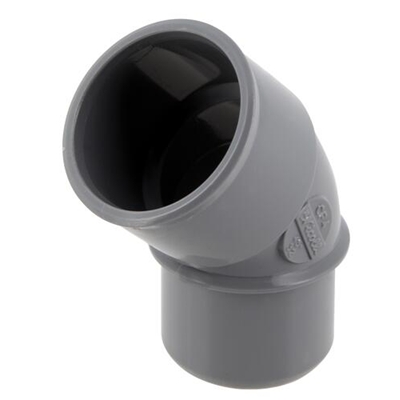 Coude pvc d'évacuation simple 45° MF D. 32mm CF4 Gris