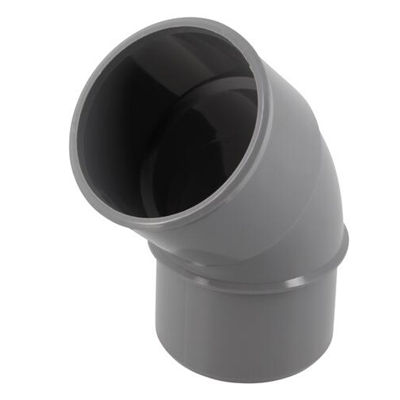 Coude pvc d'évacuation simple 45° MF D. 50mm CJ4 Gris