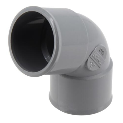 Coude pvc d'évacuation simple 67°30 FF D. 32mm CF66 Gris