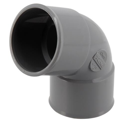 Coude pvc d'évacuation simple 67°30 FF D. 40mm CH66 Gris