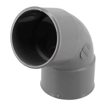 Coude pvc d'évacuation simple 67°30 FF D. 50mm CJ66 Gris