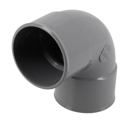 Coude pvc d'évacuation simple 87°30 FF D. 50mm CJ88 Gris