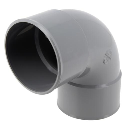 Coude pvc d'évacuation simple 87°30 FF D. 80mm CR88 Gris