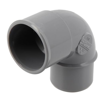 Coude pvc d'évacuation simple 87°30 MF D. 32mm CF8 Gris