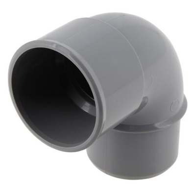 Coude pvc d'évacuation simple 87°30 MF D. 40mm CH8 Gris