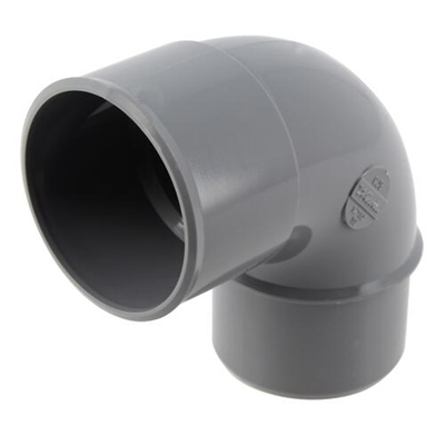 Coude pvc d'évacuation simple 87°30 MF D. 50mm CJ8 Gris
