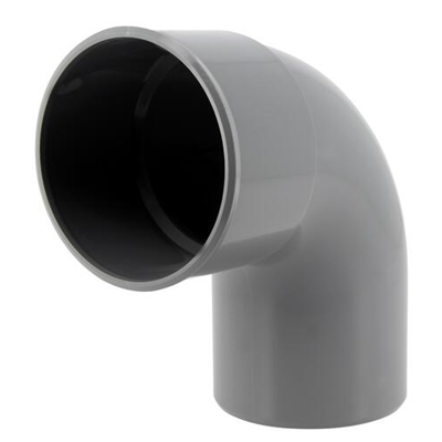 Coude pvc d'évacuation simple 87°30 MF D. 80mm CR8 Gris