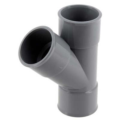 Culotte pvc d'évacuation simple 45° FF D. 32mm BF144 Gris