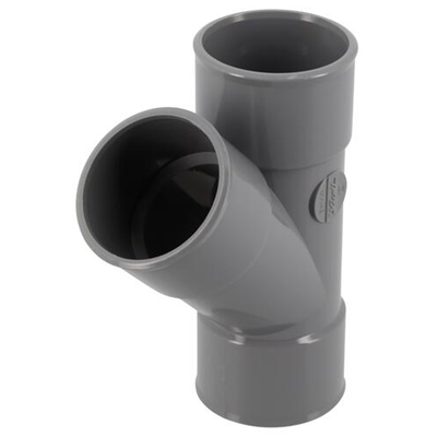 Culotte pvc d'évacuation simple 45° FF D. 40mm BH144 Gris