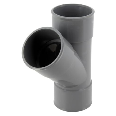 Culotte pvc d'évacuation simple 45° FF D. 50mm BJ144 Gris