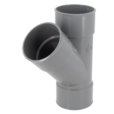 Culotte pvc d'évacuation simple 45° FF D. 80mm BR144 Gris