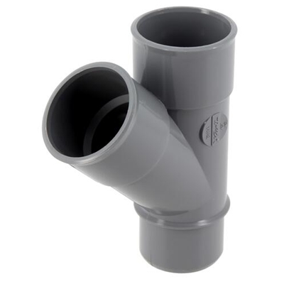 Culotte pvc d'évacuation simple 45° MF D. 40mm BH14 Gris