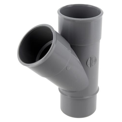 Culotte pvc d'évacuation simple 45° MF D. 50mm BJ14 Gris