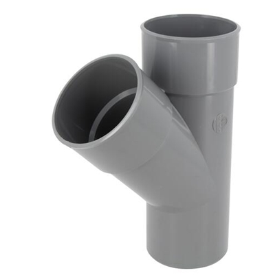 Culotte pvc d'évacuation simple 45° MF D. 80mm BR14 Gris