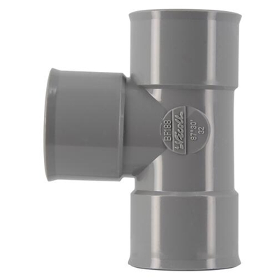 Culotte pvc d'évacuation simple 87°30 FF D. 32mm BF188 Gris