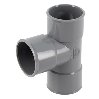 Culotte pvc d'évacuation simple 87°30 FF D. 40mm BH188 Gris