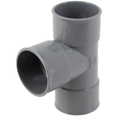 Culotte pvc d'évacuation simple 87°30 FF D. 50mm BJ188 Gris