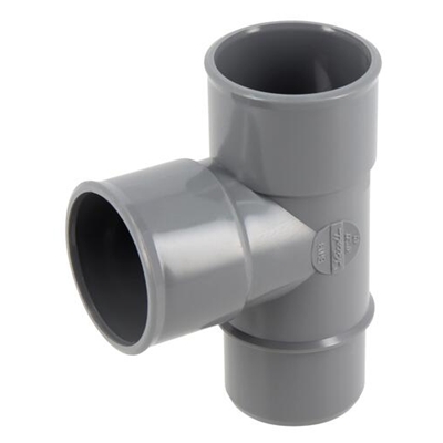 Culotte pvc d'évacuation simple 87°30 MF D. 40mm BH18 Gris