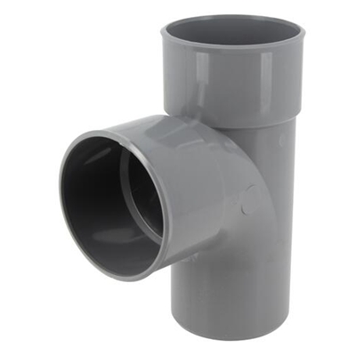 Culotte pvc d'évacuation simple 87°30 MF D. 80mm BR18 Gris