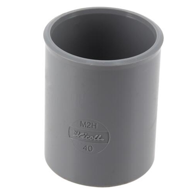 Manchon pvc d'évacuation à butée FF D. 40mm M2H Gris