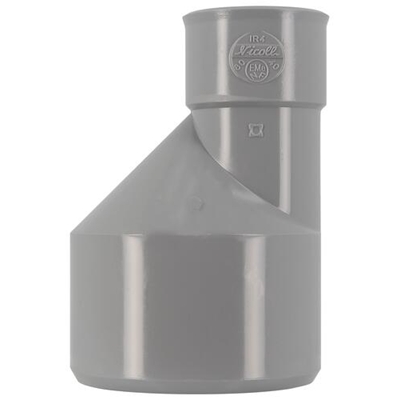Réduction pvc d'évacuation sortie ext. excentrée MF D. 80-40mm IR4 Gris