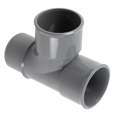 Té pvc d'évacuation pied de biche simple 87°30 MF D. 40mm TH188MF Gris