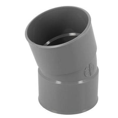 Coude pvc d'évacuation simple 20° FF D. 100mm CT22 Gris