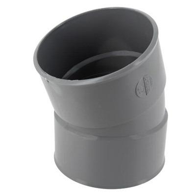 Coude pvc d'évacuation simple 20° FF D. 125mm CX22 Gris