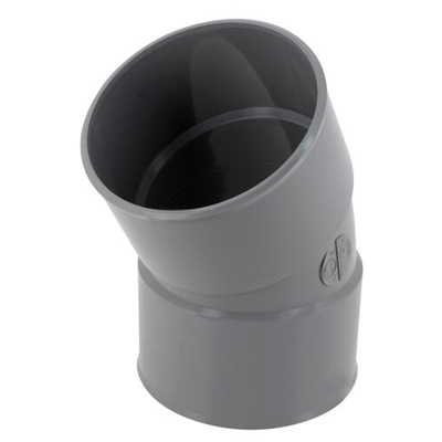 Coude pvc d'évacuation simple 30° FF D.100mm CT33 Gris