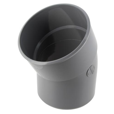 Coude pvc d'évacuation simple 30° MF D.125mm CX3 Gris