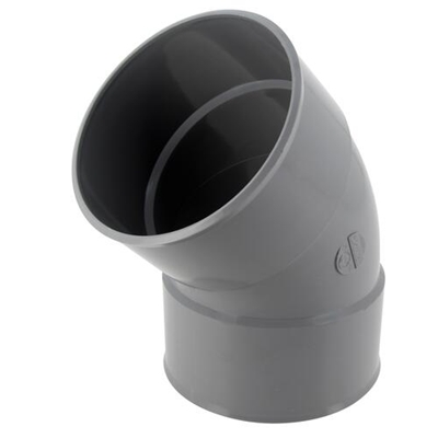 Coude pvc d'évacuation simple 45° FF D. 125mm CX44 Gris
