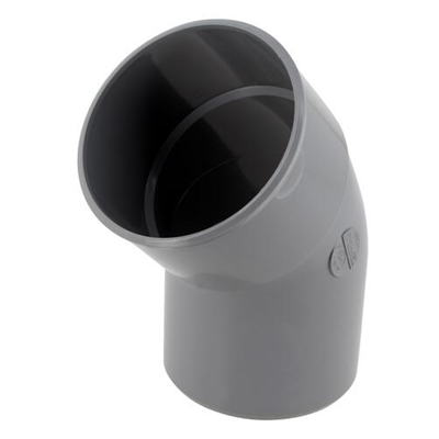 Coude pvc d'évacuation simple 45° MF D. 100mm CT4 Gris