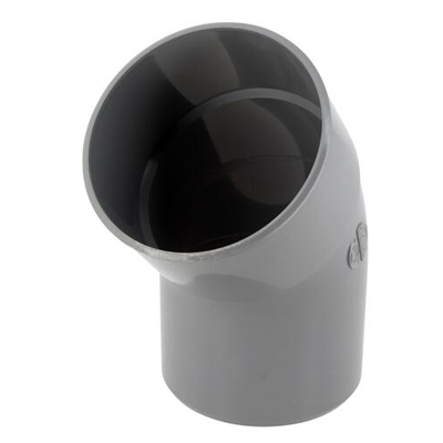 Coude pvc d'évacuation simple 45° MF D. 110mm CV4 Gris