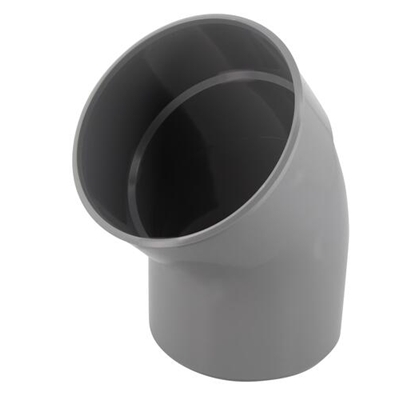 Coude pvc d'évacuation simple 45° MF D. 140mm CY4 Gris