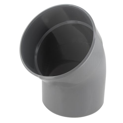 Coude pvc d'évacuation simple 45° MF D. 160mm CZ4 Gris