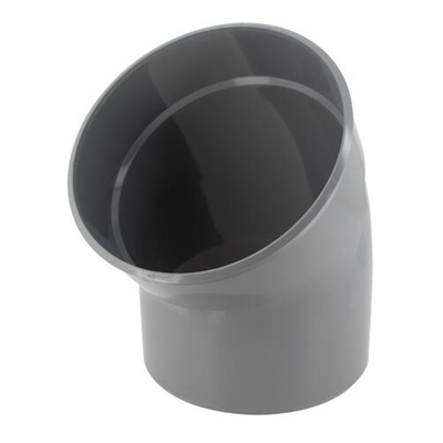 Coude pvc d'évacuation simple 45° MF D. 200mm CB4 Gris