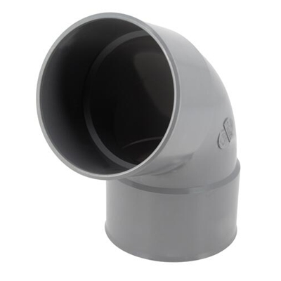 Coude pvc d'évacuation simple 67°30 FF D. 100mm CT66 Gris