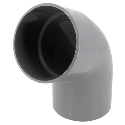 Coude pvc d'évacuation simple 67°30 MF D. 100mm CT6 Gris