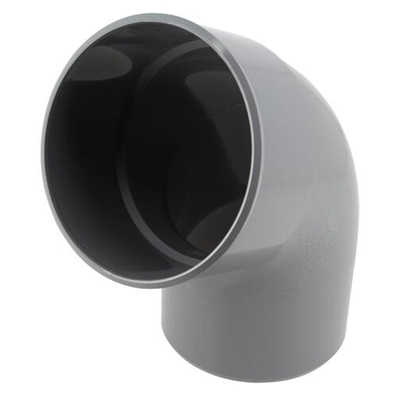 Coude pvc d'évacuation simple 67°30 MF D. 125mm CX6 Gris