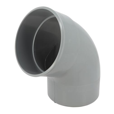 Coude pvc d'évacuation simple 67°30 MF D. 160mm CZ6 Gris
