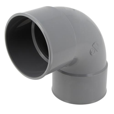 Coude pvc d'évacuation simple 87°30 FF D. 100mm CT88 Gris
