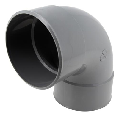 Coude pvc d'évacuation simple 87°30 FF D. 125mm CX88 Gris