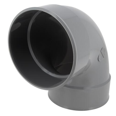 Coude pvc d'évacuation simple 87°30 FF D. 160mm CZ88 Gris