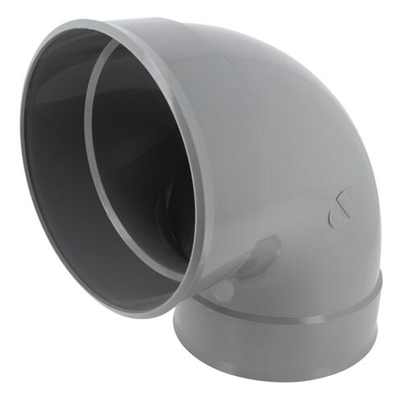 Coude pvc d'évacuation simple 87°30 FF D. 200mm CB88 Gris