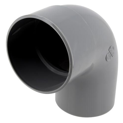 Coude pvc d'évacuation simple 87°30 MF D. 100mm CT8 Gris