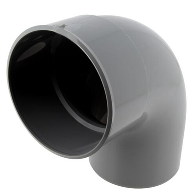 Coude pvc d'évacuation simple 87°30 MF D. 125mm CX8 Gris