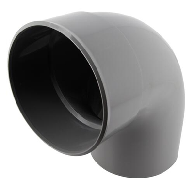 Coude pvc d'évacuation simple 87°30 MF D. 140mm CY8 Gris